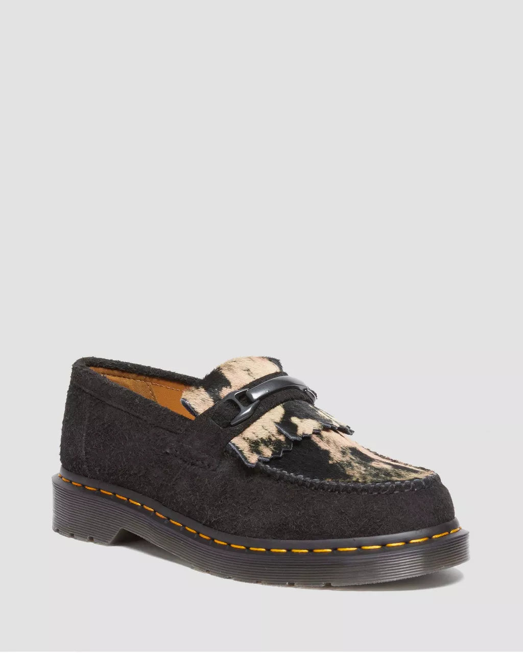 DR MARTENS Adrian Snaffle Suede &amp; Hair-On Loafers