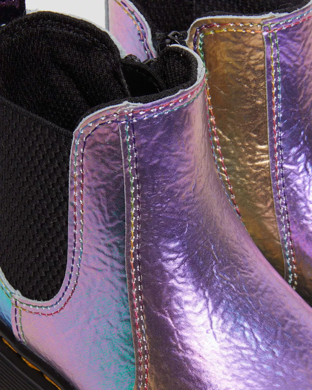 DR MARTENS Toddler 2976 Rainbow Crinkle Leather Chelsea Boots