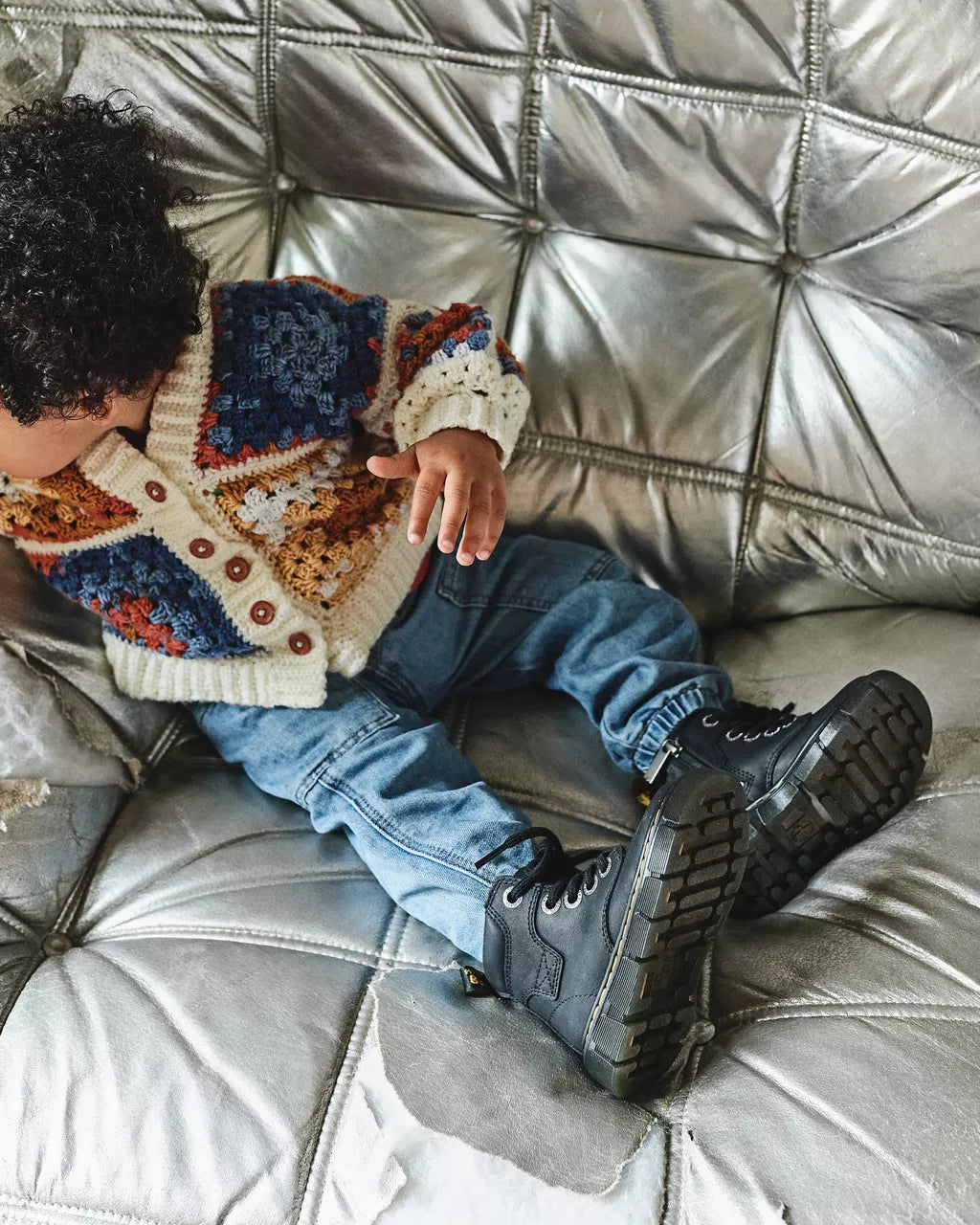 DR MARTENS Toddler Raffe Leather Ankle Boots
