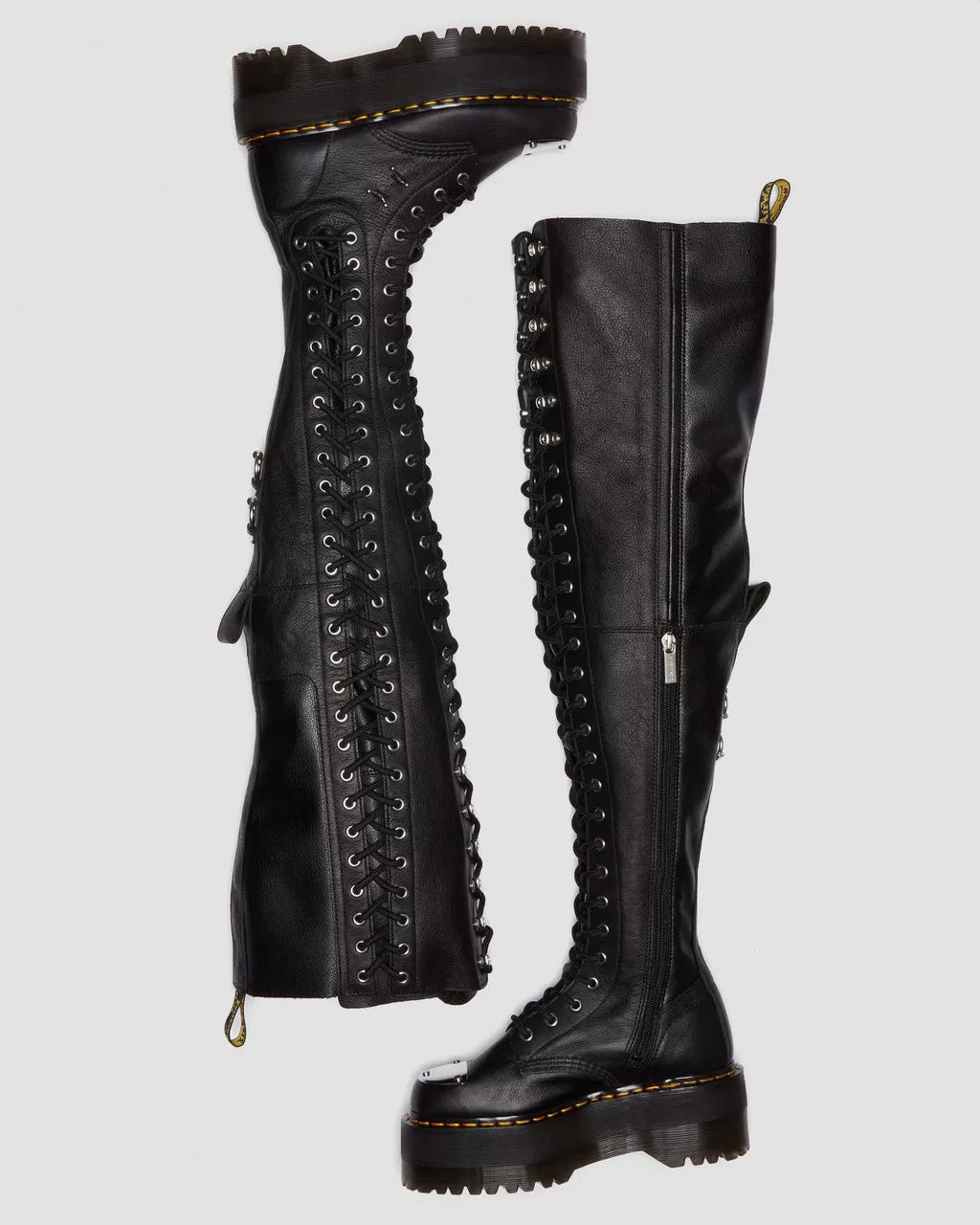 DR MARTENS 28-Eye XTRM Max Virginia Leather Knee High Platform Boots