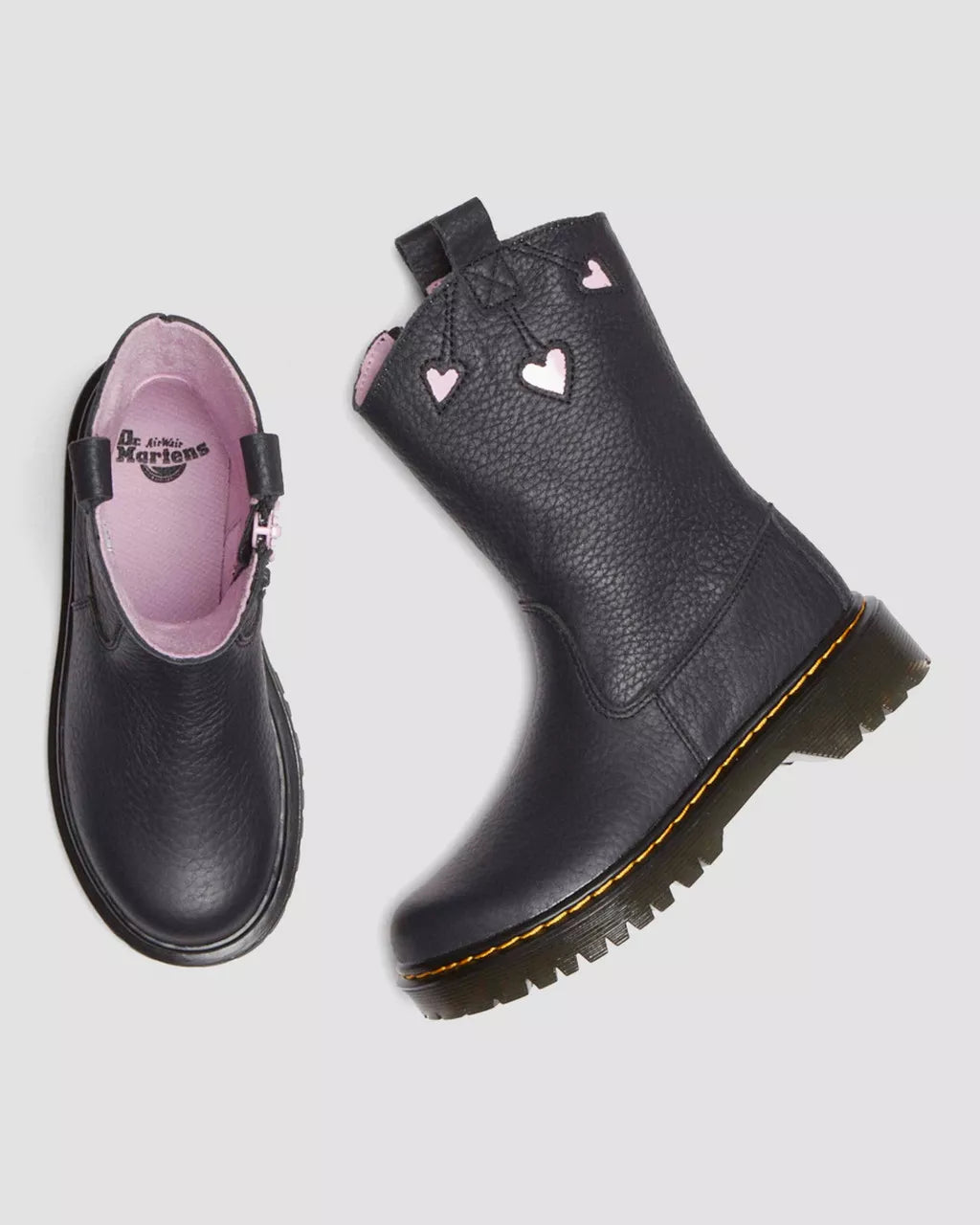 DR MARTENS Junior Bex Heart Pull-On High Boots