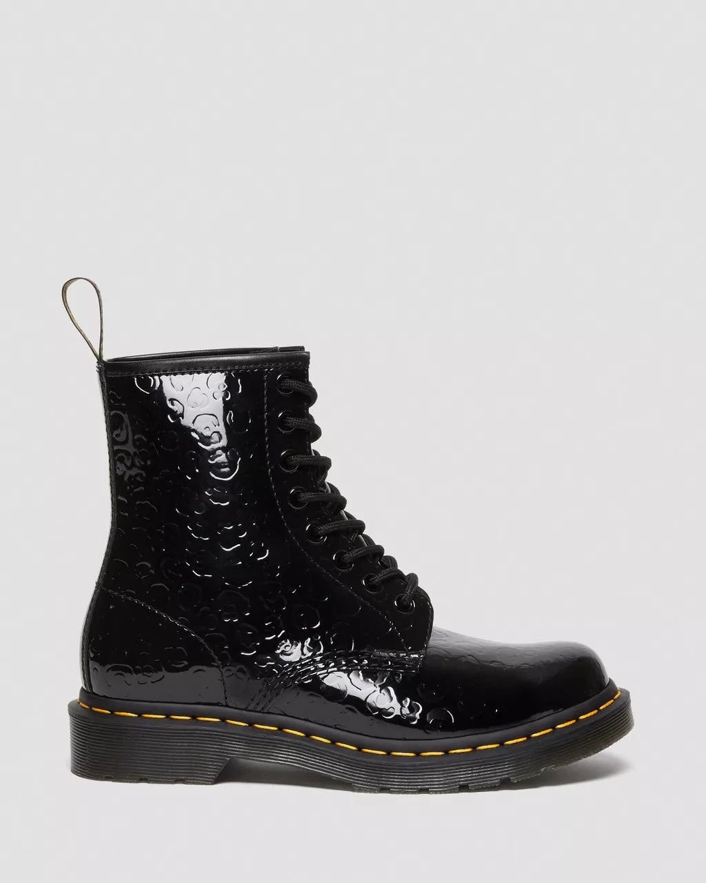 DR MARTENS 1460 Leopard Emboss Patent Leather Boots