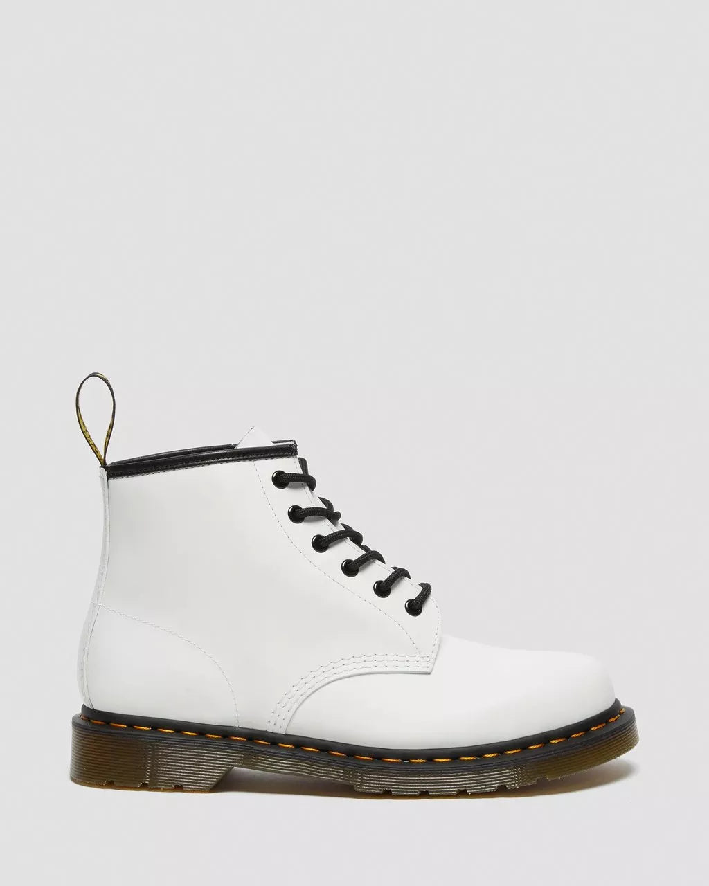 DR MARTENS 101 Yellow Stitch Smooth Leather Ankle Boots
