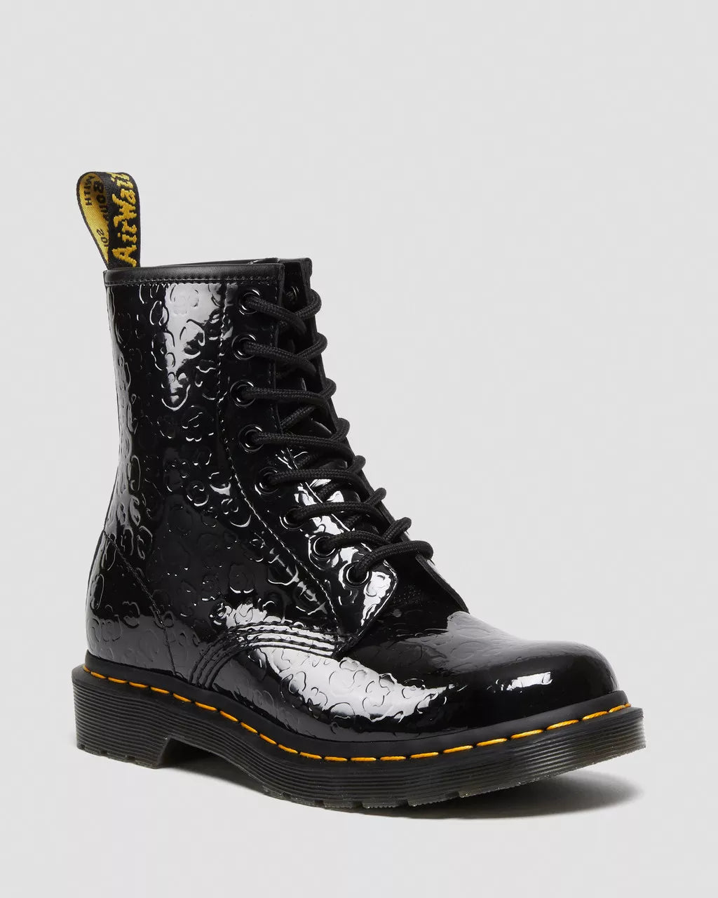DR MARTENS 1460 Leopard Emboss Patent Leather Boots