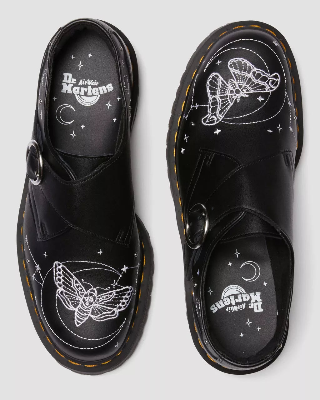 Monk Celestial Moth Leather Platform Shoes