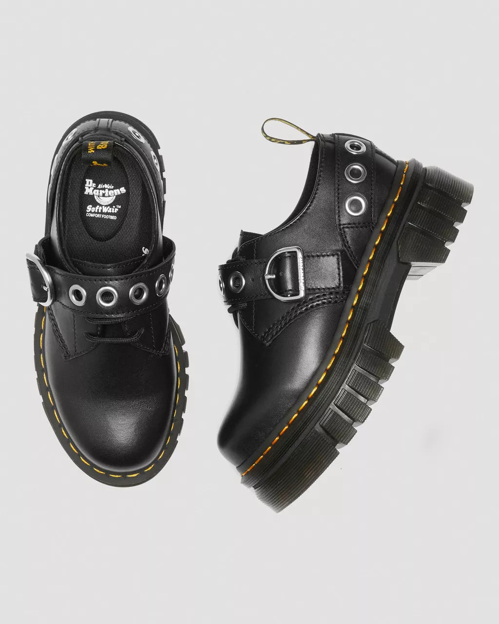 DR MARTENS Audrick Hardware Leather Platform Shoes