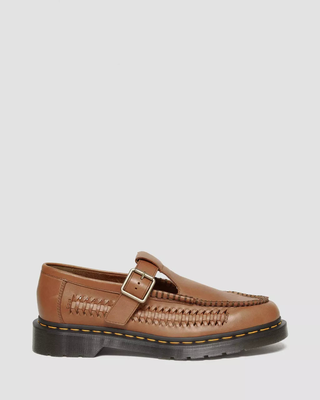 DR MARTENS Adrian T-Bar Woven Leather Mary Jane Shoes