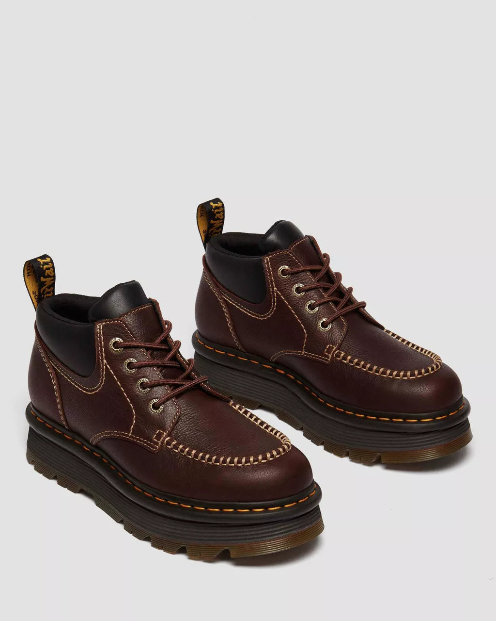 Zebzag Leather Casual 4-Eye Lace-Up Boots