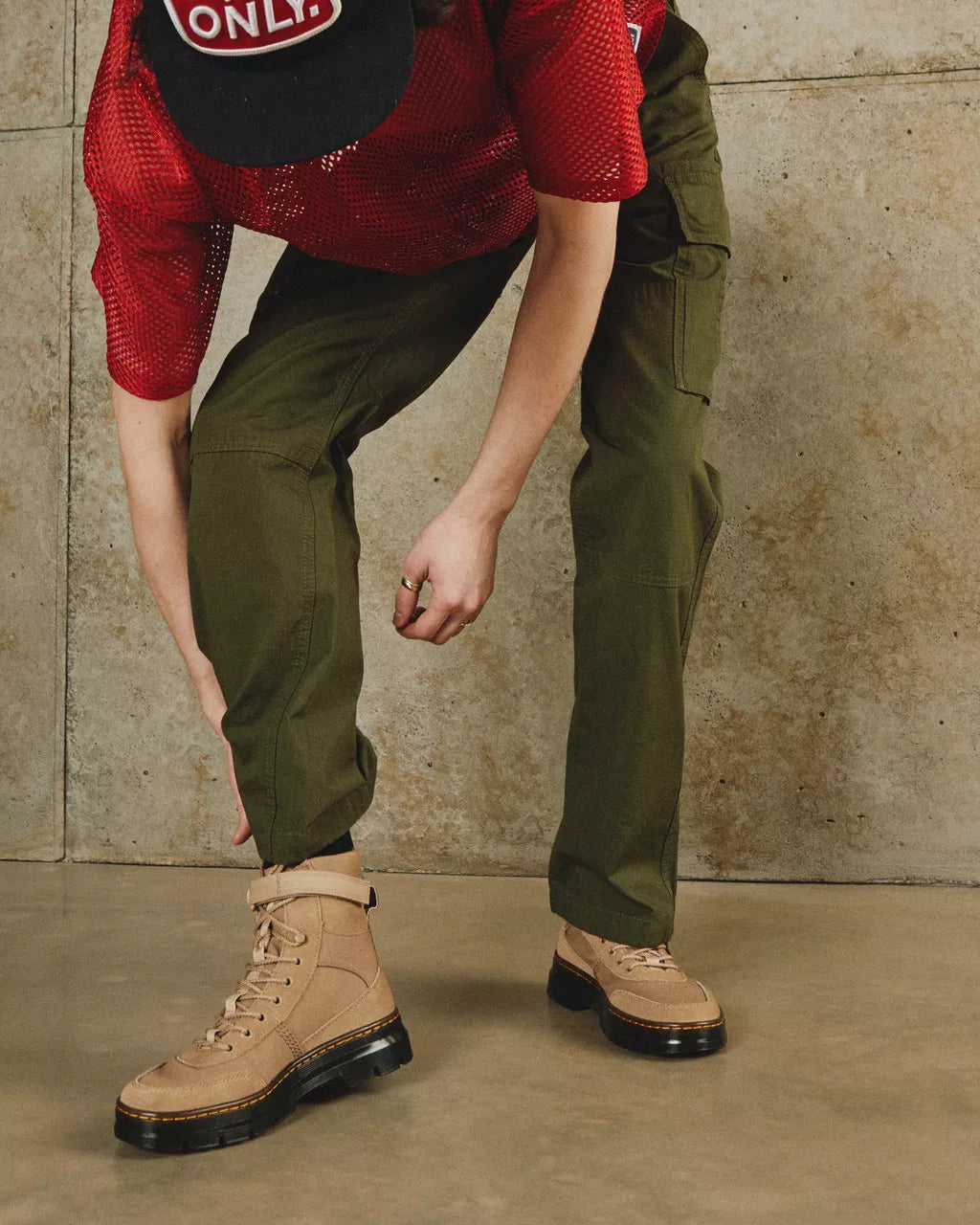 DR MARTENS Combs Tech Canvas &amp; Suede Utility Boots