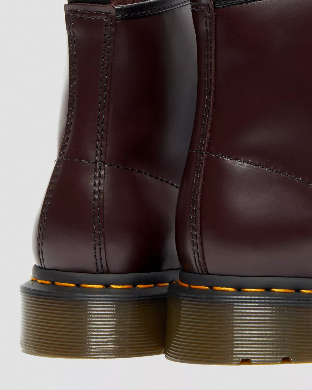 DR MARTENS 101 Yellow Stitch Smooth Leather Ankle Boots