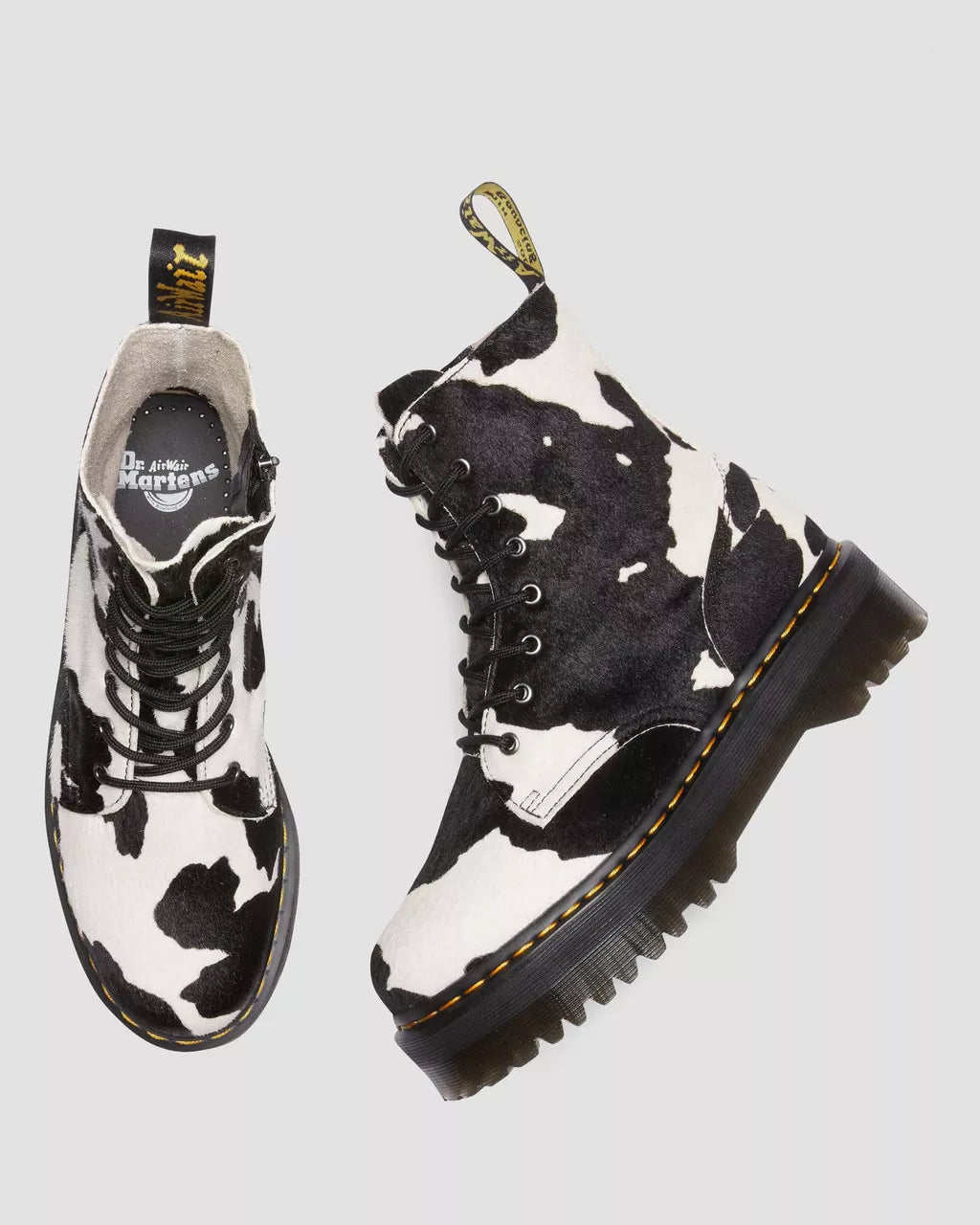 DR MARTENS Jadon Hair-On Cow Print Platform Boots