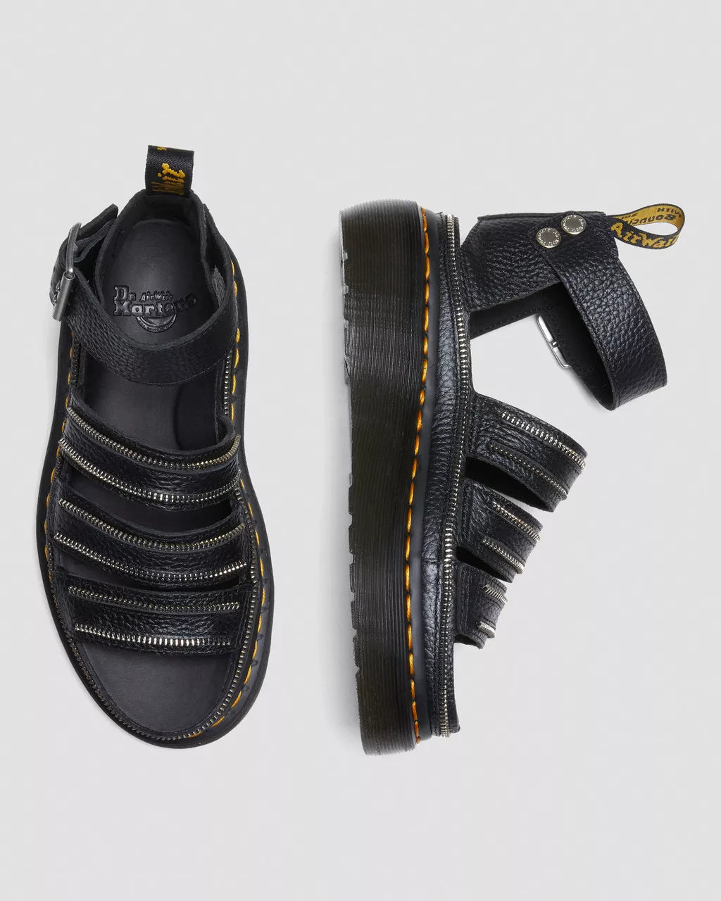 Clarissa II Quad Hardware Milled Nappa Leather Platform Sandals