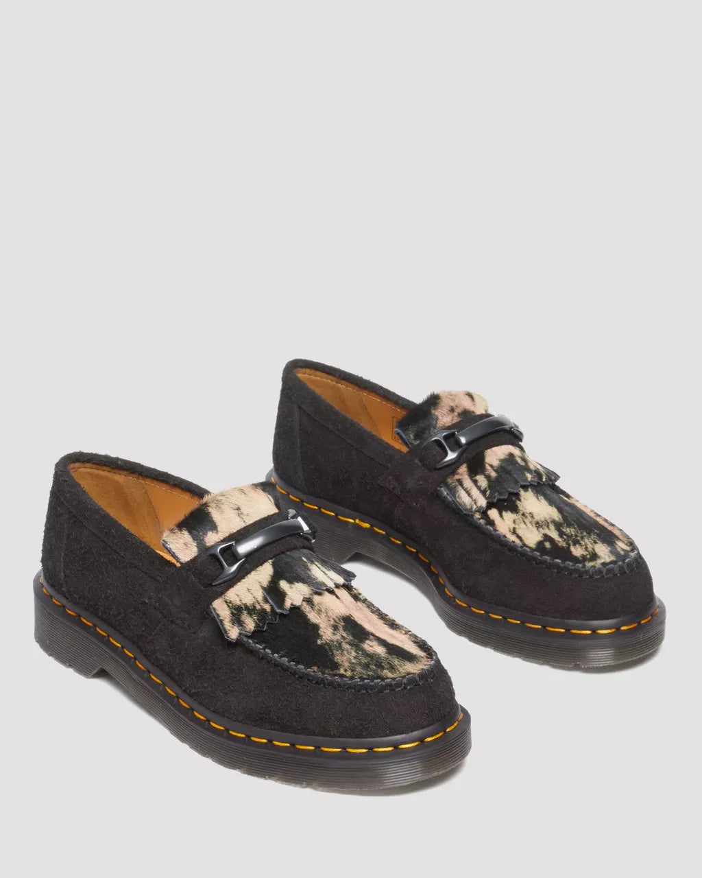 DR MARTENS Adrian Snaffle Suede &amp; Hair-On Loafers