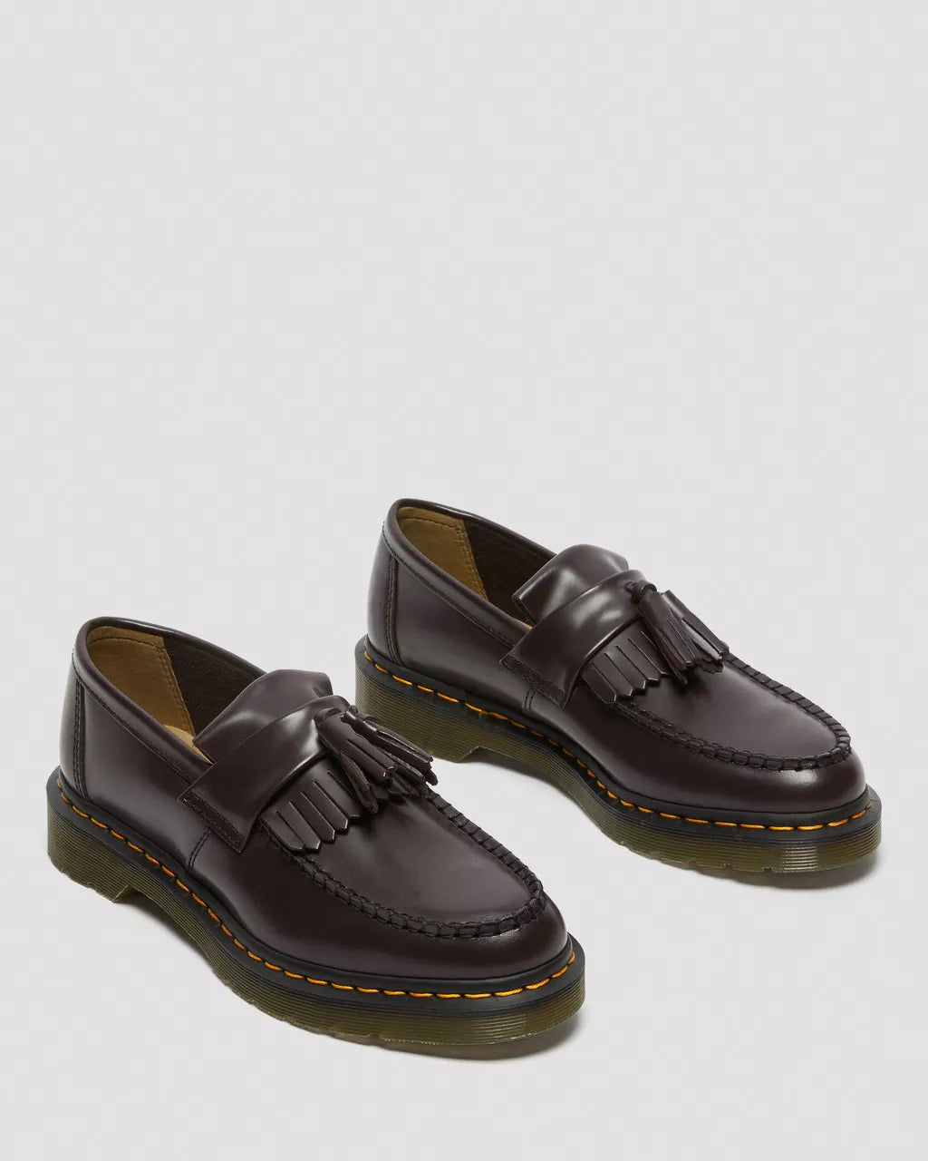 Adrian Yellow Stitch Smooth Leather Tassle Loafers