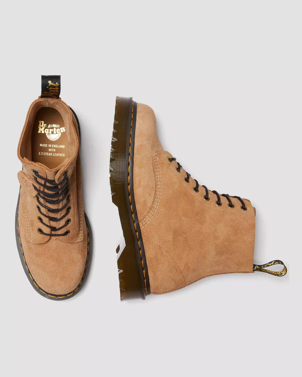DR MARTENS 1460 Pascal Made In England Tufted Suede Lace Up boots