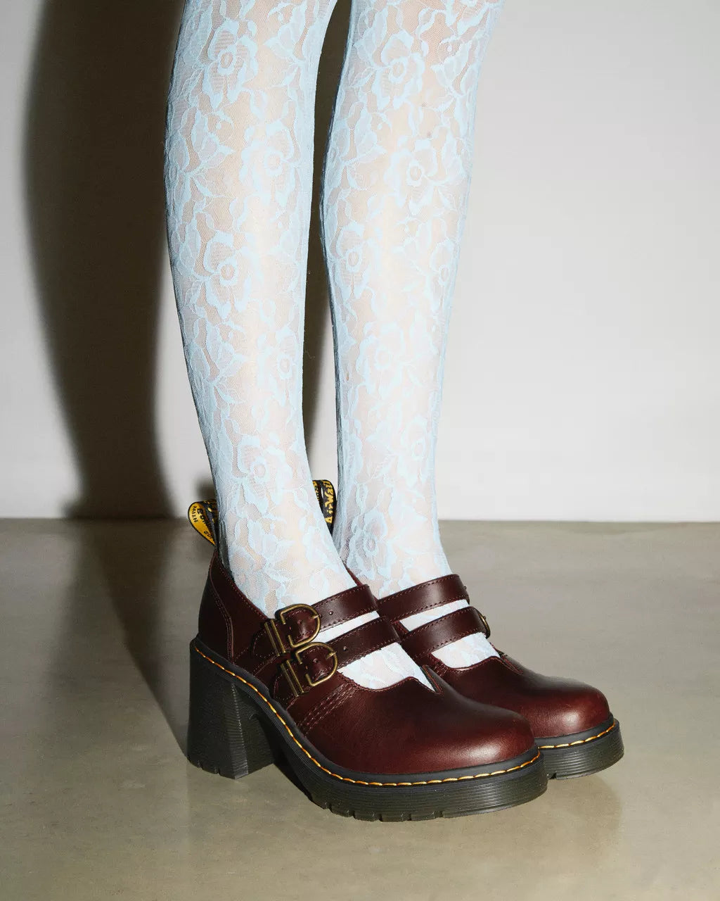 DR MARTENS Eviee Leather Mary Jane Heeled Shoes