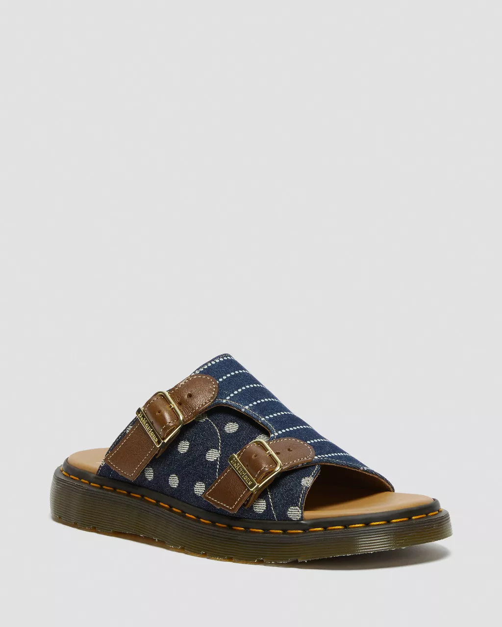 DR MARTENS Dayne Made in England Pinstripe Dot Slide Sandals