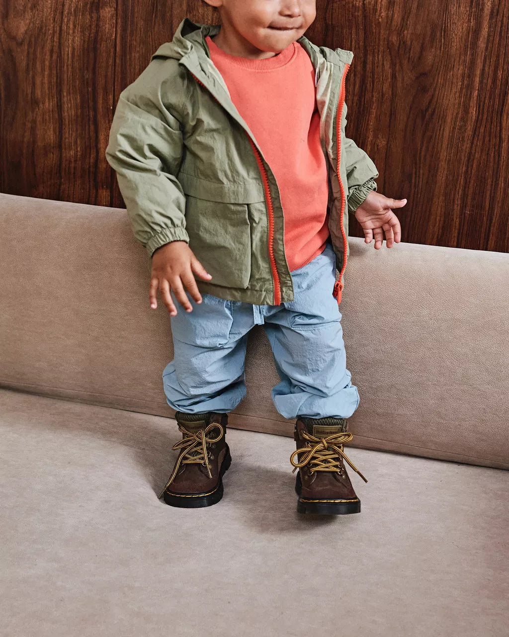DR MARTENS Toddler Raffe Leather &amp; Suede Boots