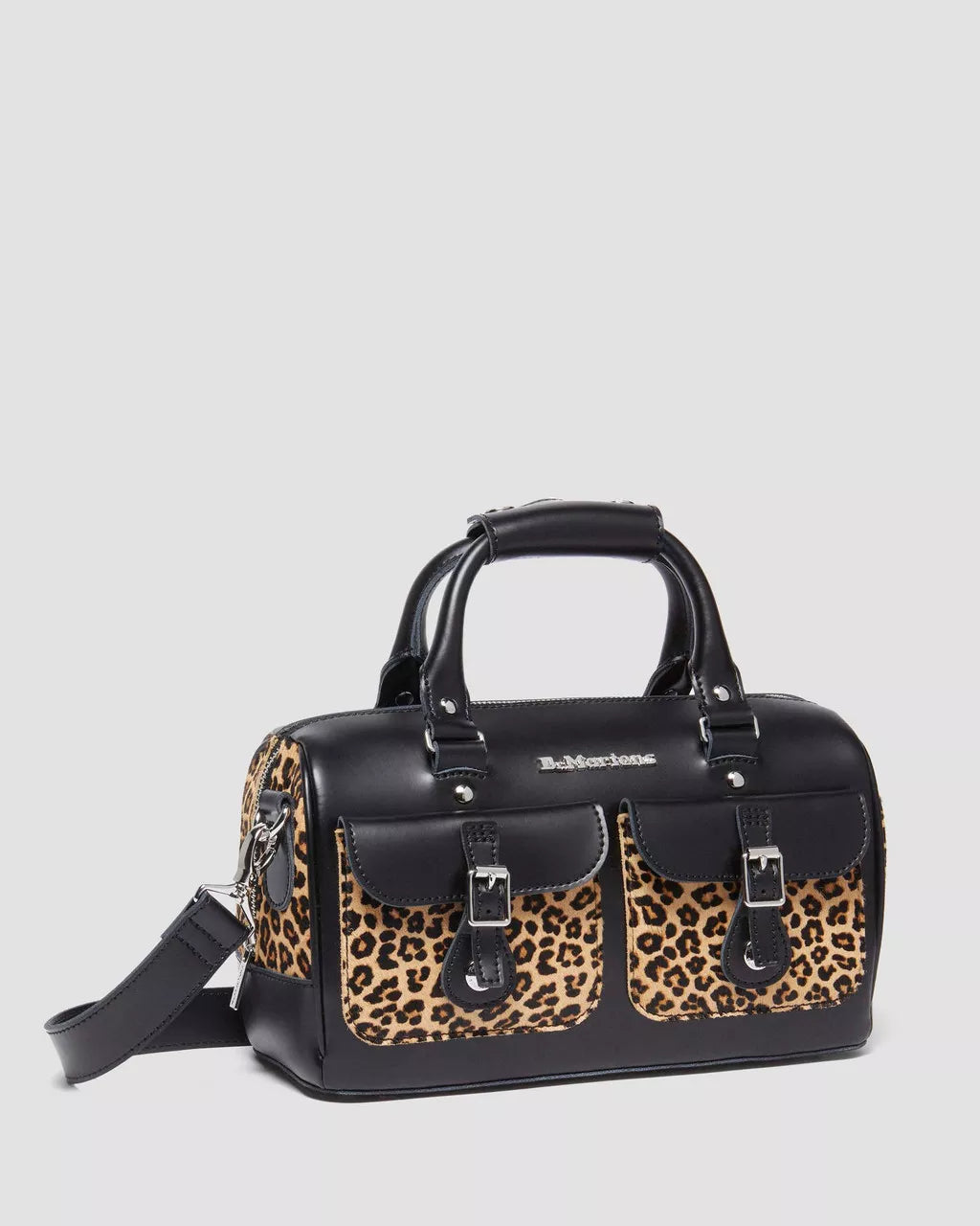DR MARTENS Leopard Print Hair-On Top Handle Bag