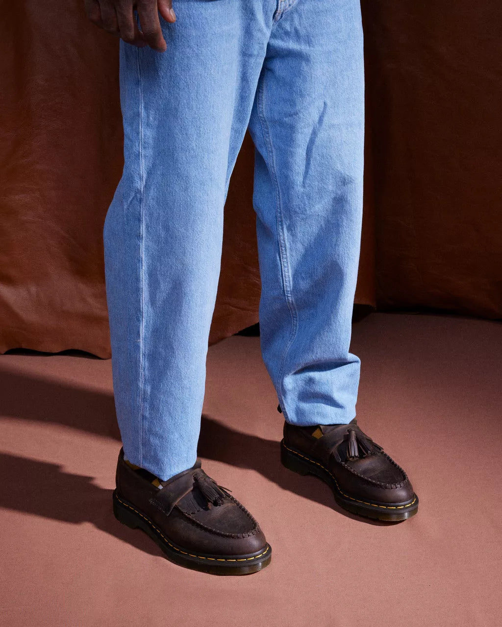 Adrian Crazy Horse Leather Tassel Loafers