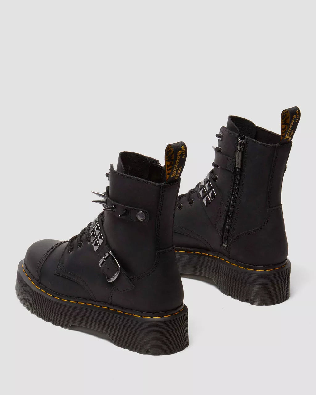 Jadon Spike Leather Platform Boots