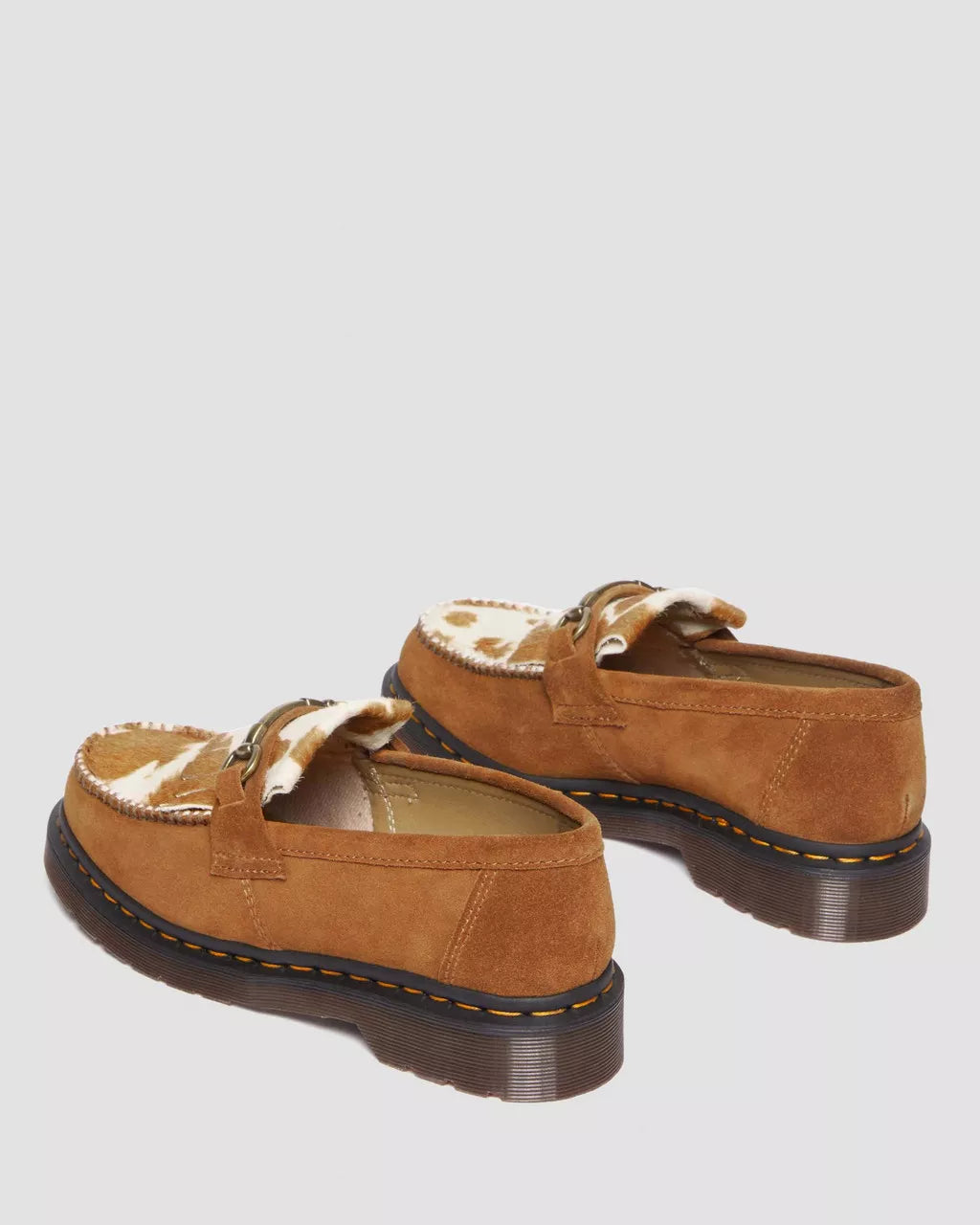 DR MARTENS Adrian Snaffle Hair-On Cow Print Suede Loafers