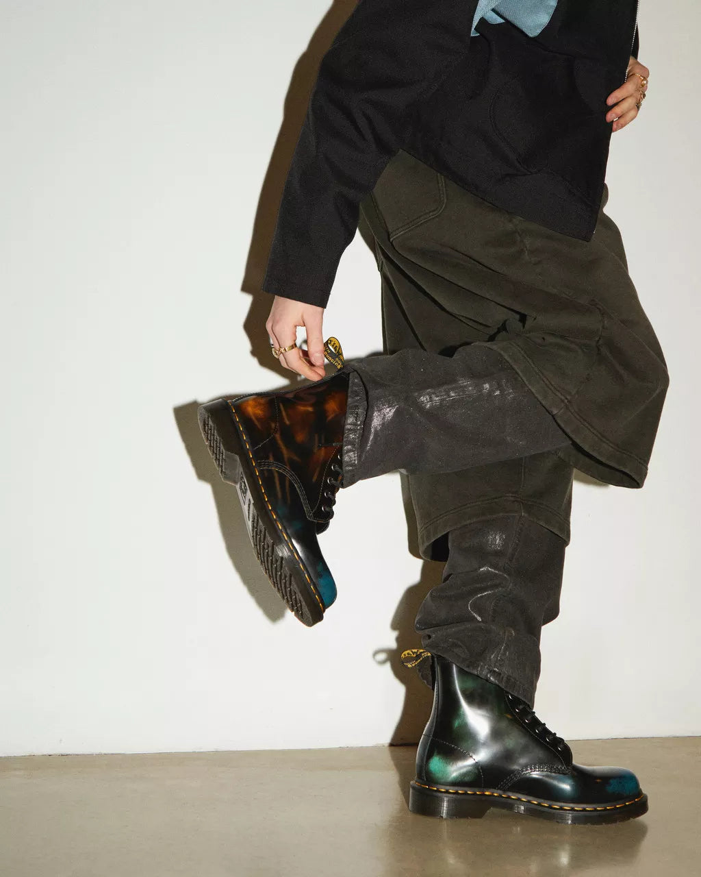 DR MARTENS 1460 Brush Off Leather Lace Up Boots
