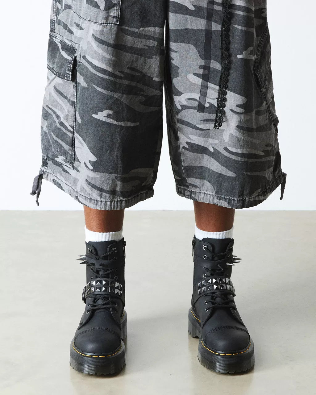 Jadon Spike Leather Platform Boots