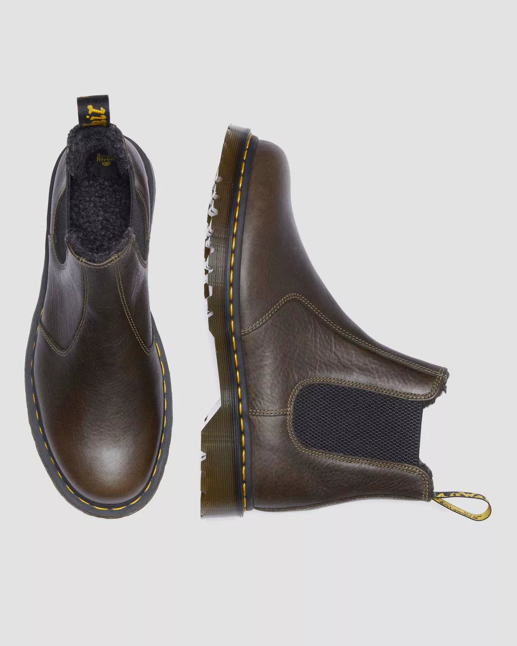 2976 Faux Fur Lined Grizzly Leather Chelsea Boots