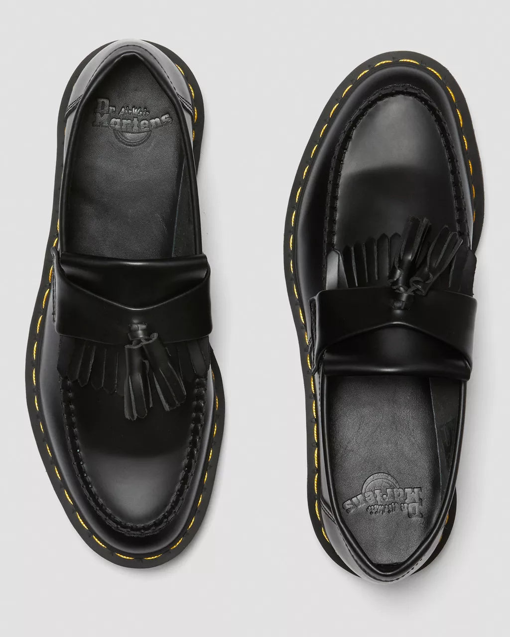 Adrian Yellow Stitch Smooth Leather Tassle Loafers