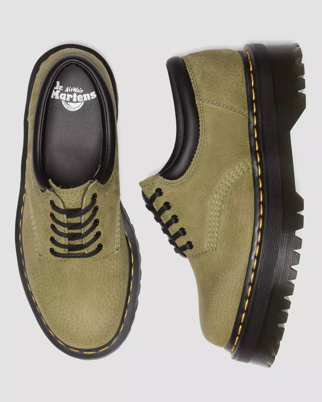 DR MARTENS 8053 Tumbled Nubuck Leather Platform Shoes