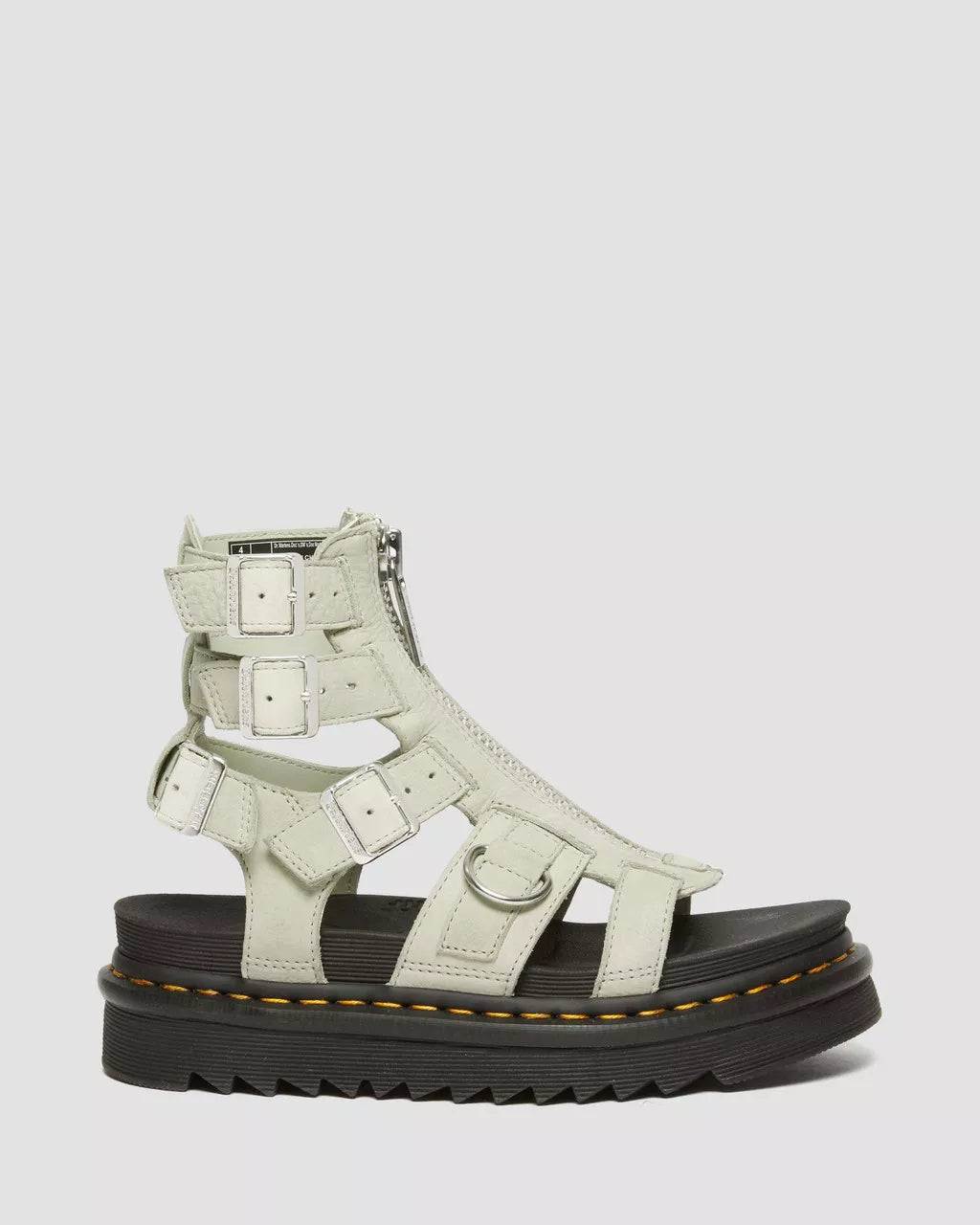 DR MARTENS Olson Tumbled Nubuck Leather Gladiator Zip Sandals