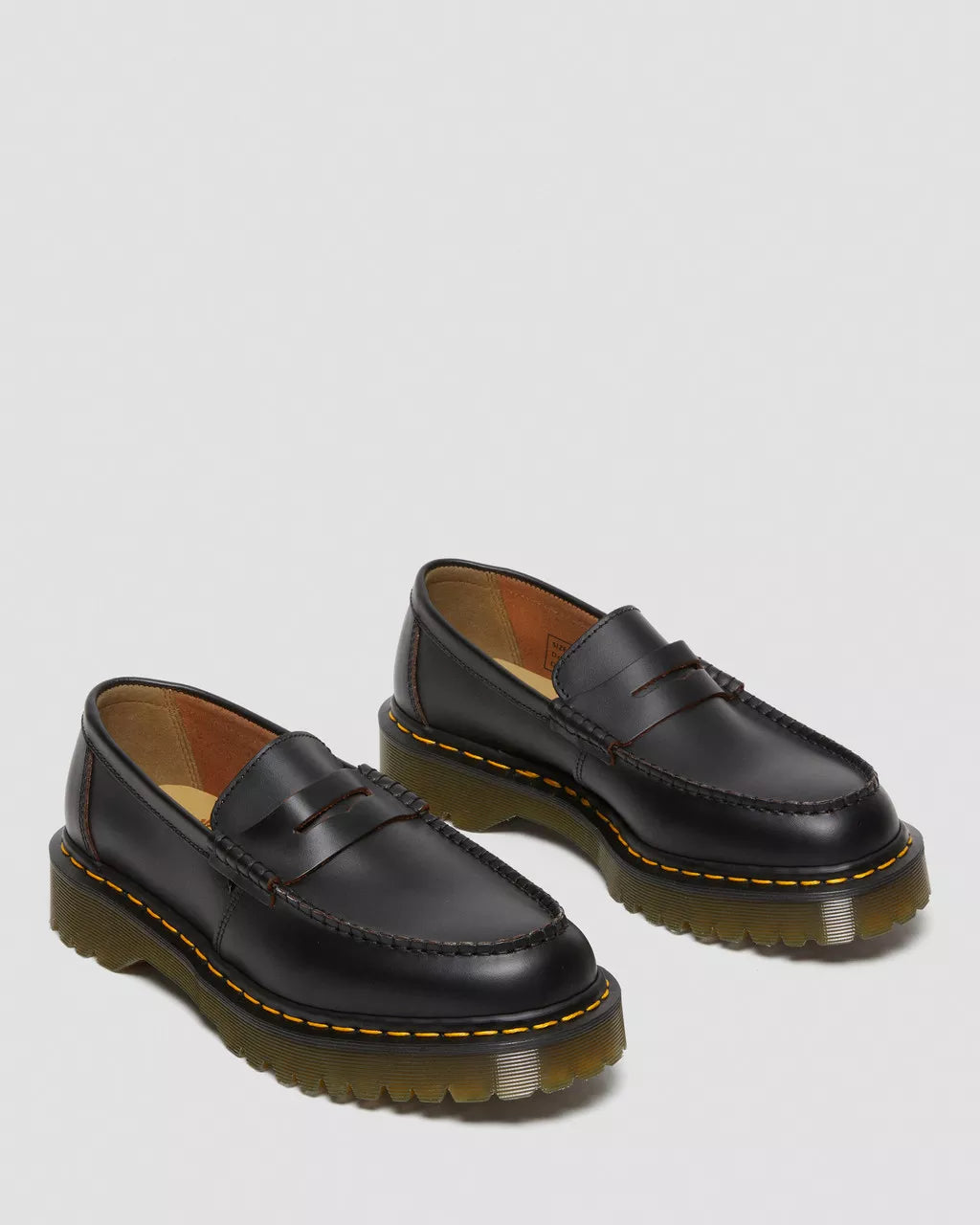 Penton Bex Yellow Stitch Quilon Leather Loafers