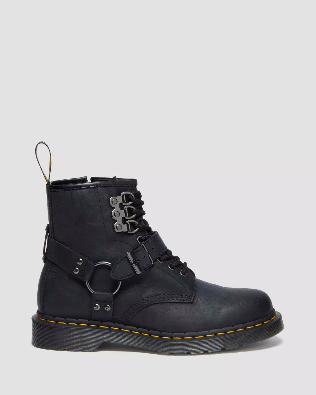 DR MARTENS 1460 Buckle Harness Leather Lace Up Boots