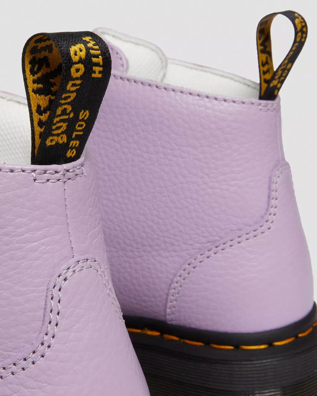 DR MARTENS Devon Flower Buckle Milled Nappa Leather Platform Boots