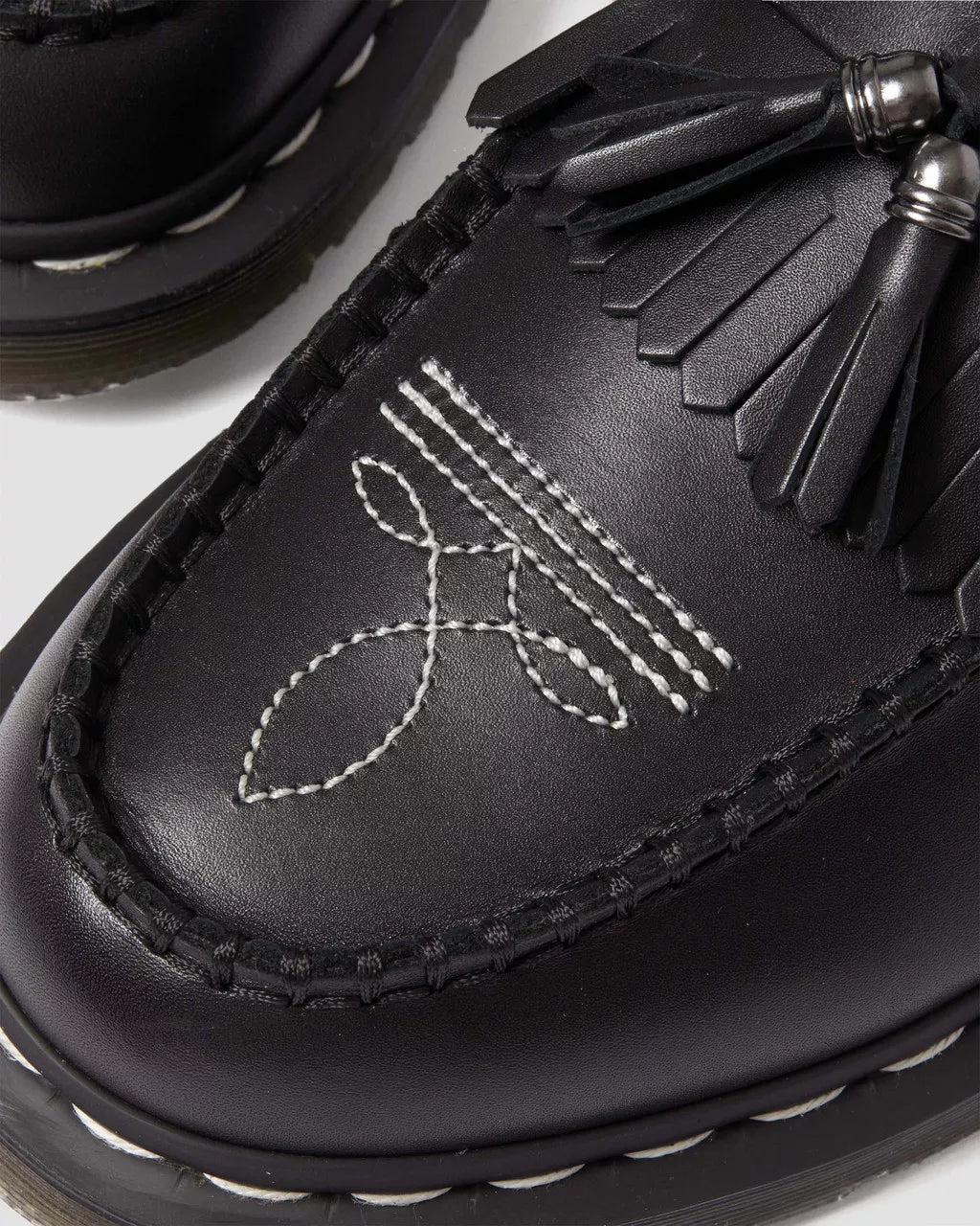 DR MARTENS Adrian Contrast Stitch Leather Tassel Loafers