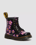 DR MARTENS Toddler 1460 Floral Patent Boots