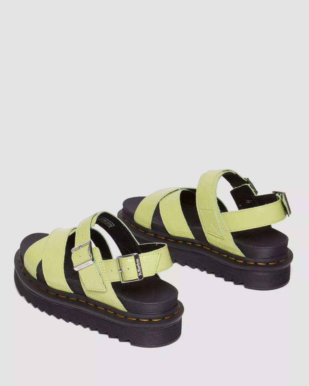 DR MARTENS Voss II Distressed Patent Leather Sandals