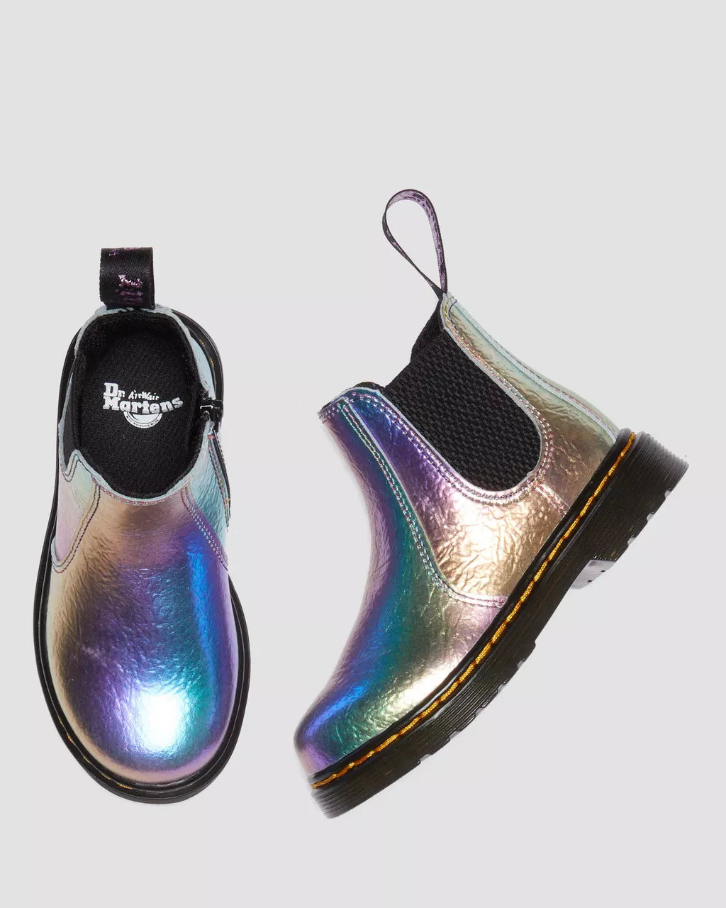 DR MARTENS Toddler 2976 Rainbow Crinkle Leather Chelsea Boots
