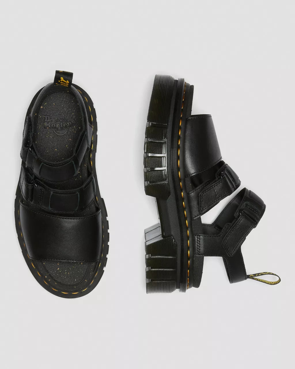 DR MARTENS Ricki Nappa Lux Leather 3-Strap Platform Sandals
