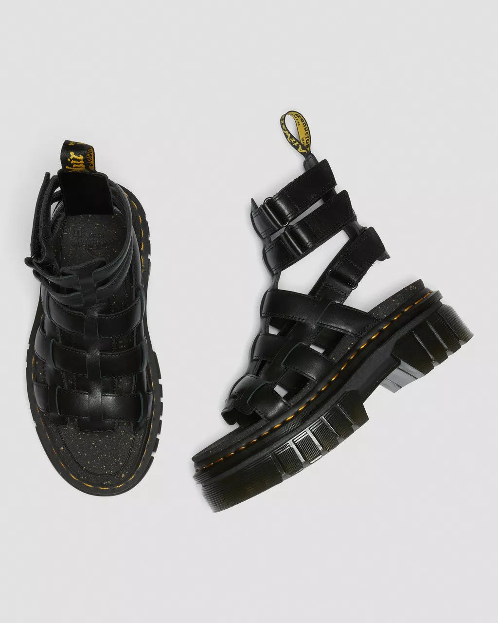 DR MARTENS Ricki Nappa Lux Leather Platform Gladiator Sandals