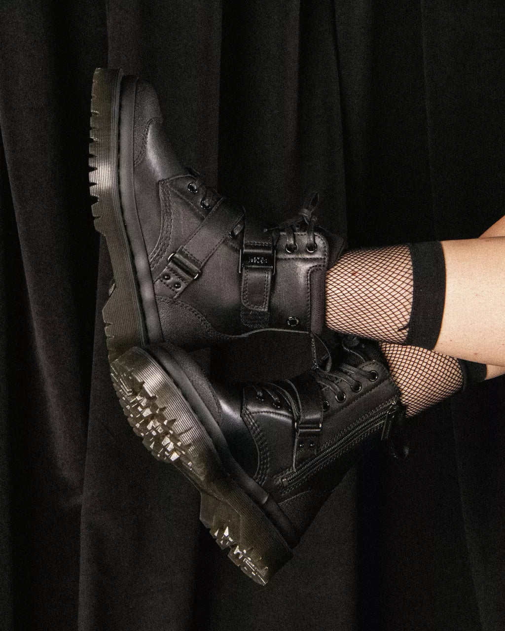 DR MARTENS 1460 BEX TECH STRAP LEATHER BOOTS