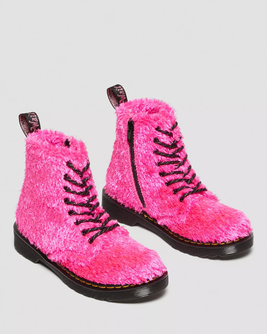 DR MARTENS Junior 1460 Pascal Tinsel Fur Lace Up Boots