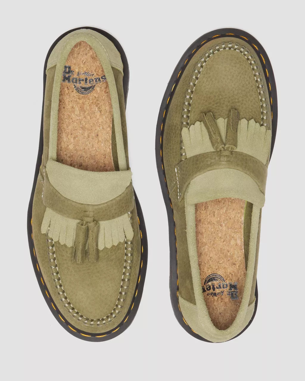 DR MARTENS Adrian Tumbled Nubuck Leather Tassel Loafers