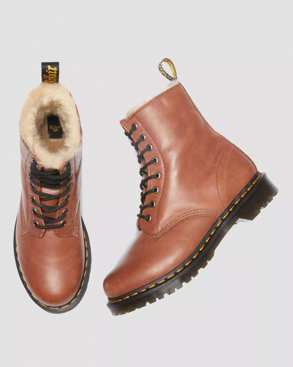 1460 Serena Faux Fur Lined Leather Lace Up Boots