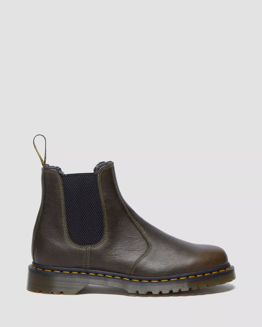 2976 Faux Fur Lined Grizzly Leather Chelsea Boots