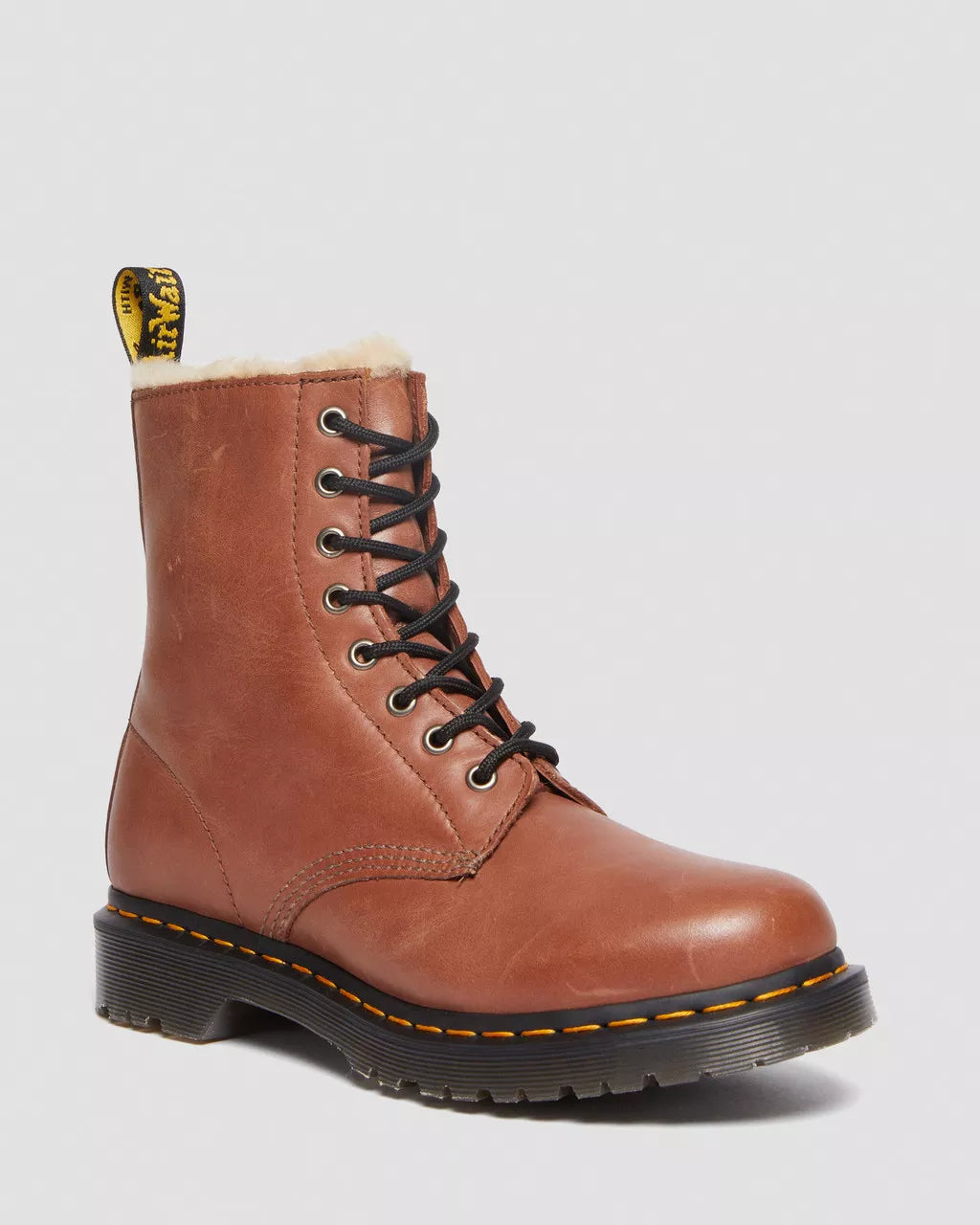 1460 Serena Faux Fur Lined Leather Lace Up Boots