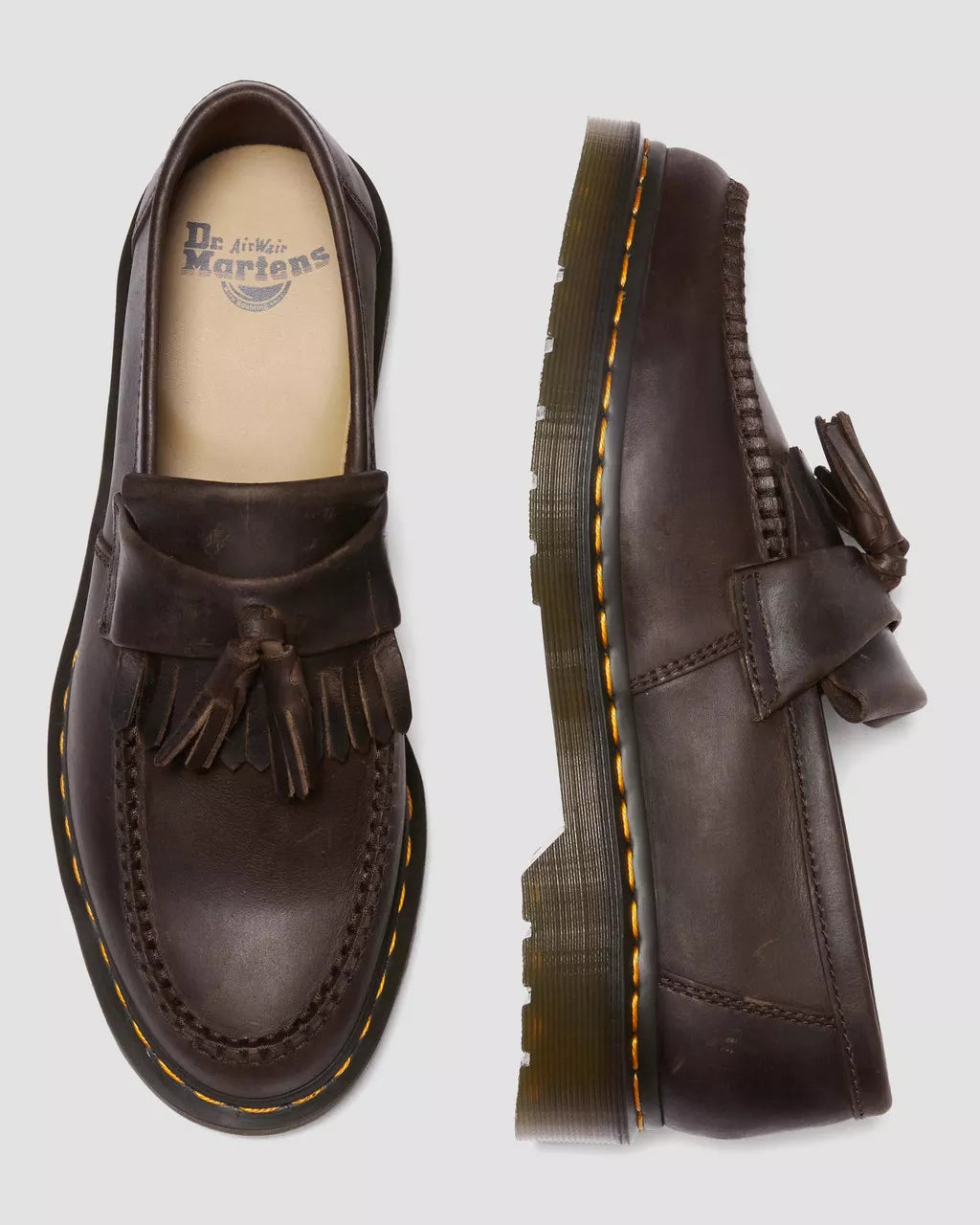 Adrian Crazy Horse Leather Tassel Loafers