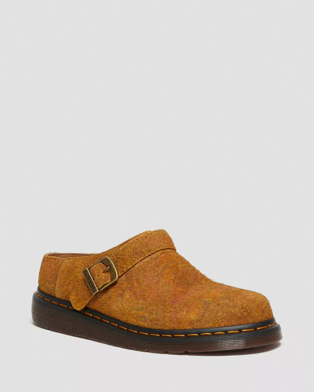 DR MARTENS Isham Marbled Suede Slingback Mules