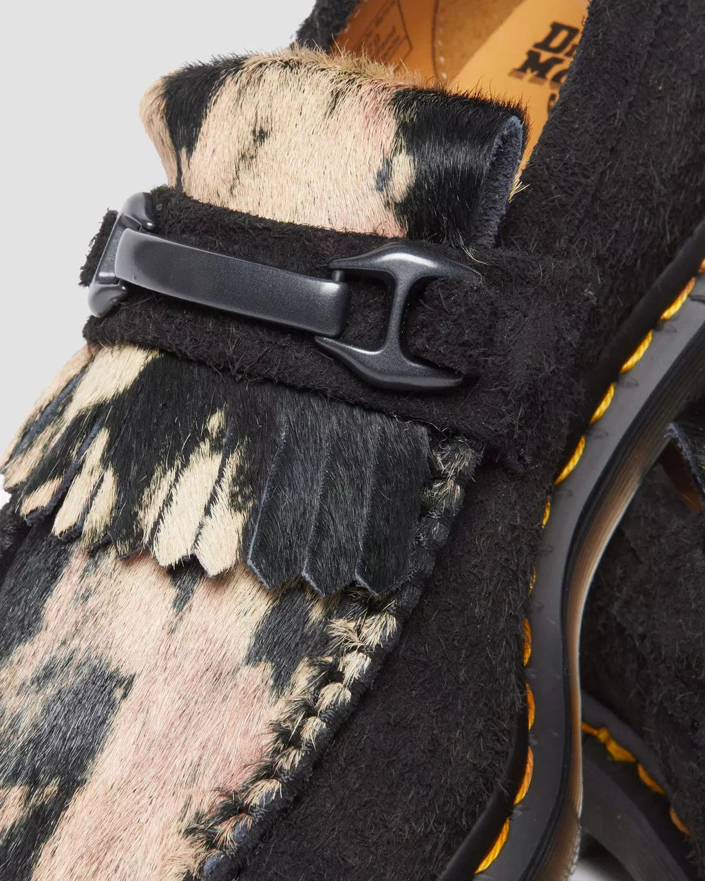 DR MARTENS Adrian Snaffle Suede &amp; Hair-On Loafers